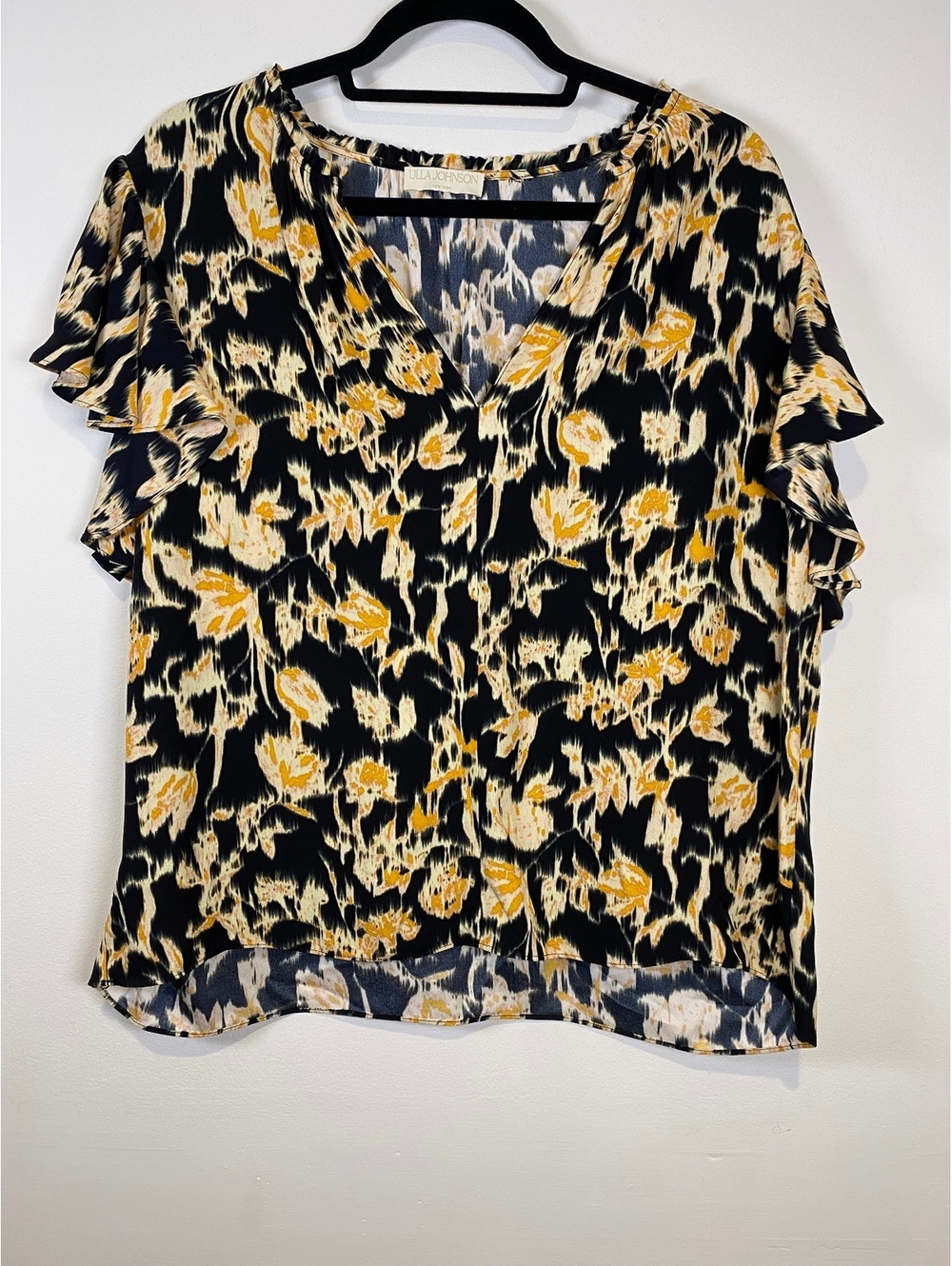 Ulla Johnson Women's Ruffle Sleeve Viscose Blouse Size 14